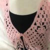 Gilet courte au crochet sans manches rose bébé – Image 6