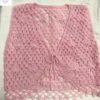 Gilet courte au crochet sans manches rose bébé – Image 8