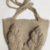 Sac au crochet au feuilles 3D en relief écru – Image 9