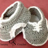 Chaussures bébé style basket gris au crochet – Image 2
