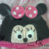 Bonnet souris rose avec papillon au crochet