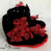 Bottes rouge et noir aux fleurs organza au crochet – Image 3