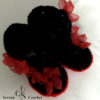 Bottes rouge et noir aux fleurs organza au crochet – Image 4