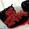 Bottes rouge et noir aux fleurs organza au crochet – Image 2