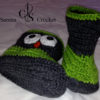 Bottes hiboux vert au crochet – Image 4