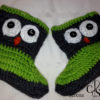 Bottes hiboux vert au crochet – Image 3