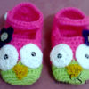 Chaussure bébé Hiboux au crochet fait main