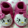 Chaussure le petit chat rose au crochet – Image 3