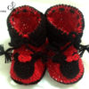 Bottes rouge et noir le souris au crochet
