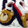 Chaussure bleu avec ourson au crochet – Image 3