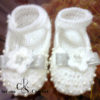 Chaussure bébé habillé perlé au crochet – Image 2