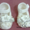 Chaussure bébé habillé perlé au crochet – Image 3