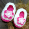 Chaussures bébé blanc au fleur tridimensionnelle au crochet – Image 5