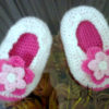 Chaussures bébé blanc au fleur tridimensionnelle au crochet – Image 4