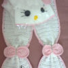 Bonnet et écharpe chat rose et blanc au crochet Hand-Made
