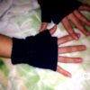 Mitaines femme bleu marine au crochet – Image 2