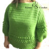 Pull style oversized vert au crochet – Image 22