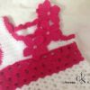 Robes bébé mignon au crochet blanc et rose fushia – Image 2