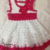 Robes bébé mignon au crochet blanc et rose fushia