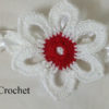 Serre-tête blanche avec fleur blanche à 6 pétales au crochet – Image 2