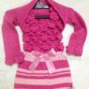 Boléro et robe les fleurs rose de printemps au crochet