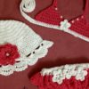 Maillot bébé fille rose fushia et blanc au crochet – Image 2