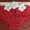 Maillot bébé fille rose fushia et blanc au crochet – Image 4
