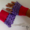 Mitaines rose violet au crochet tunisien – Image 2