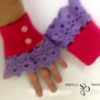 Mitaines rose violet au crochet tunisien – Image 3
