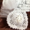 Lot de 10 bonbonnière cœur argenté au crochet