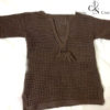 Pull femme marron aux pompons au crochet – Image 3