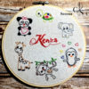 Broderie murale nouveau née "Kenza" Handmade