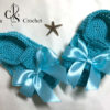Sandales bébé estivale papillon satiné au crochet – Image 2