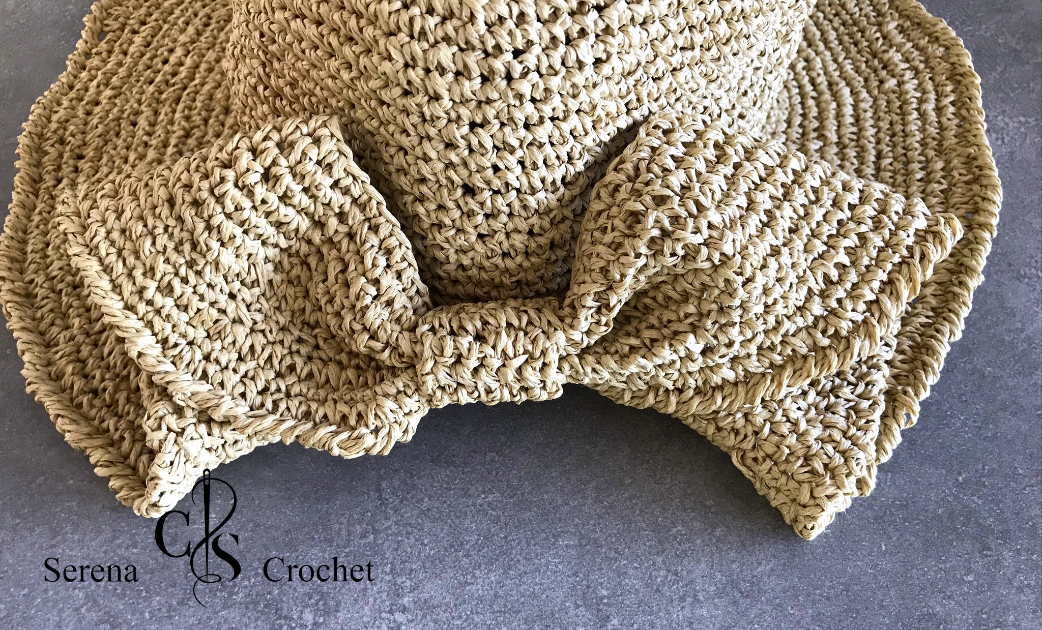 L'Atelier Du Crochet Chapeau Raphia Bord Roulé Ecru