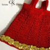 Robe rouge avec dentelle au crochet