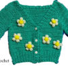 Cardigan enfant puffed flower au crochet – Image 6