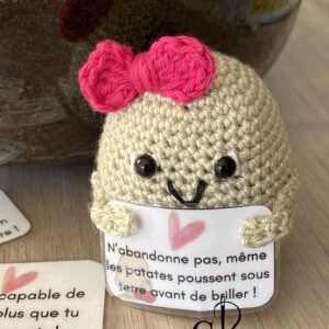 Patate positive au crochet en Porte-clés ou en décoration