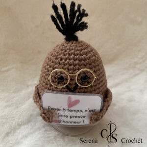 Patate positive au crochet aux lunettes en Porte-clés ou en décoration