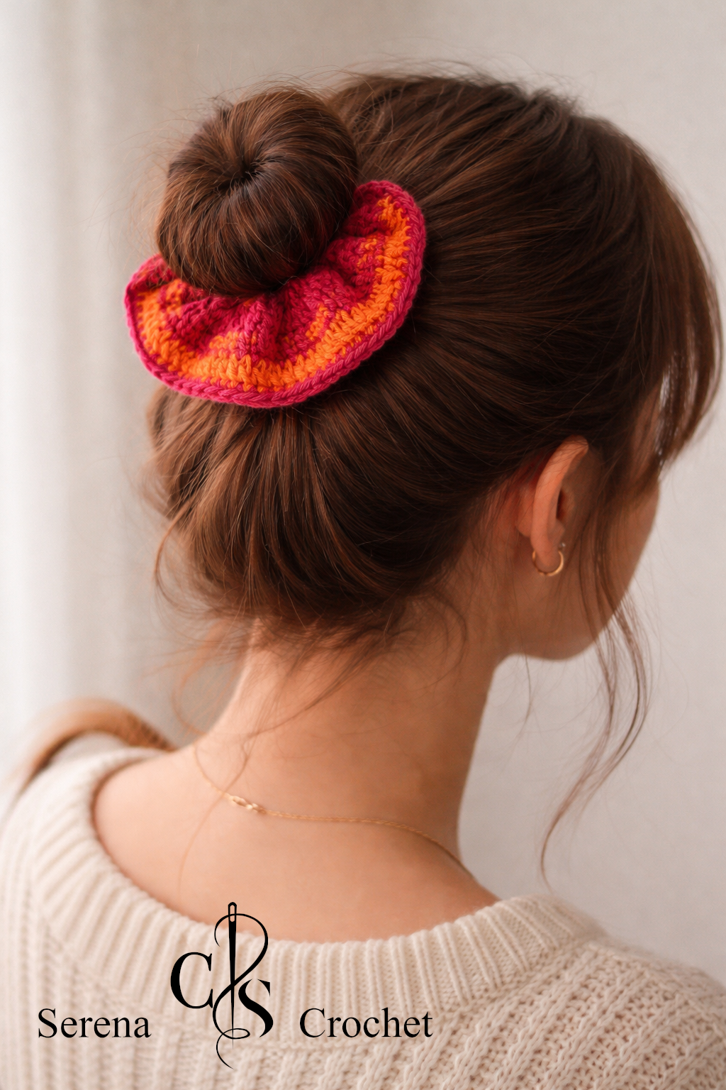 Chouchou Sunset au crochet fait main – Image 7