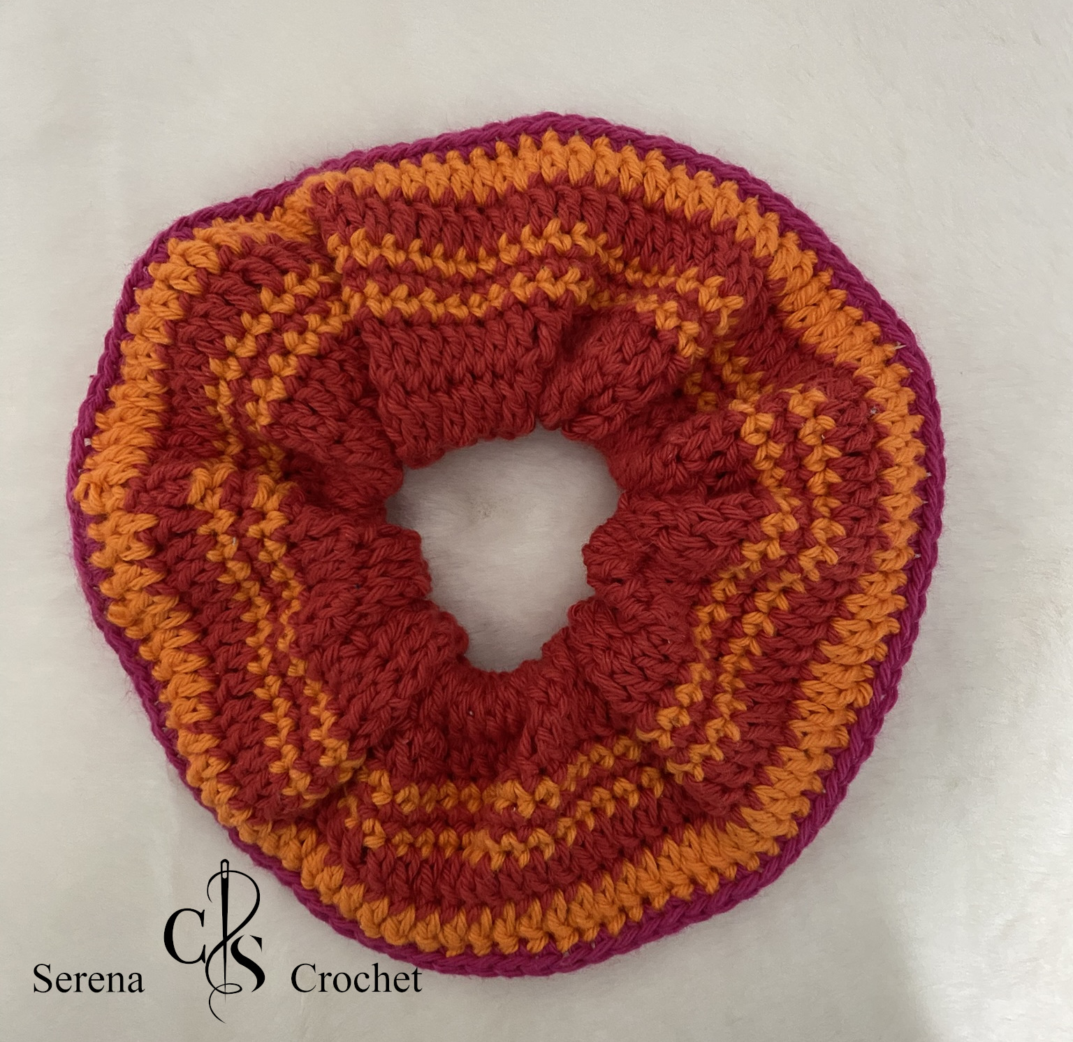 Chouchou Sunset au crochet fait main – Image 6