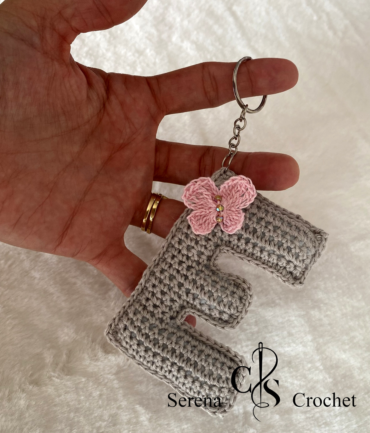 Porte-clés lettre personnalisé au crochet – Image 5