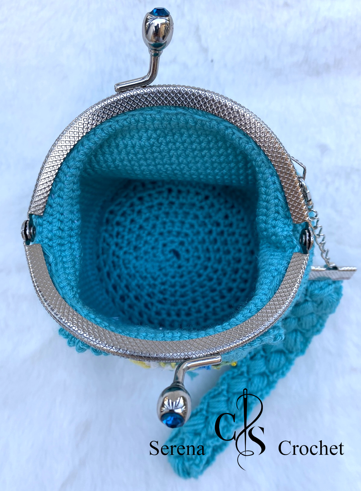 Porte-monnaie "Florence" en crochet en motif floral brodé – Image 6
