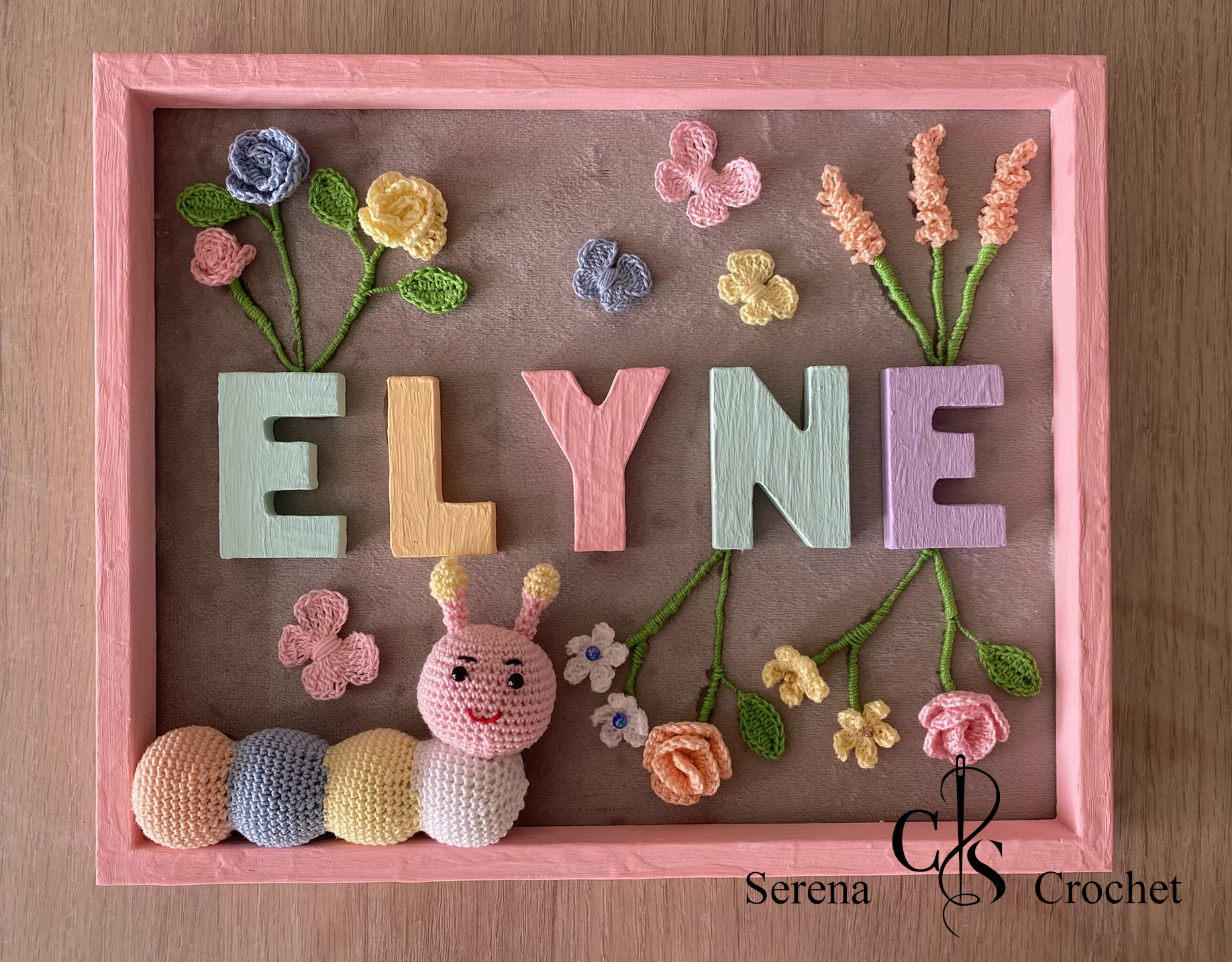 Tableau floral au crochet "ELYNE"